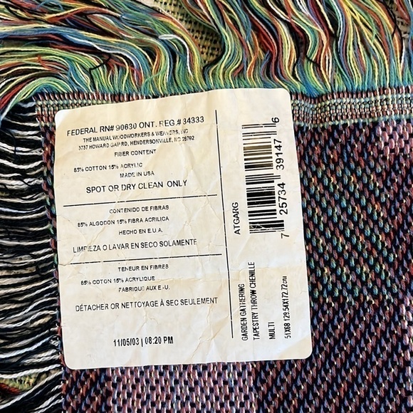 Vintage Garden Gathering Tapestry Throw Chenille - Picture 2 of 2